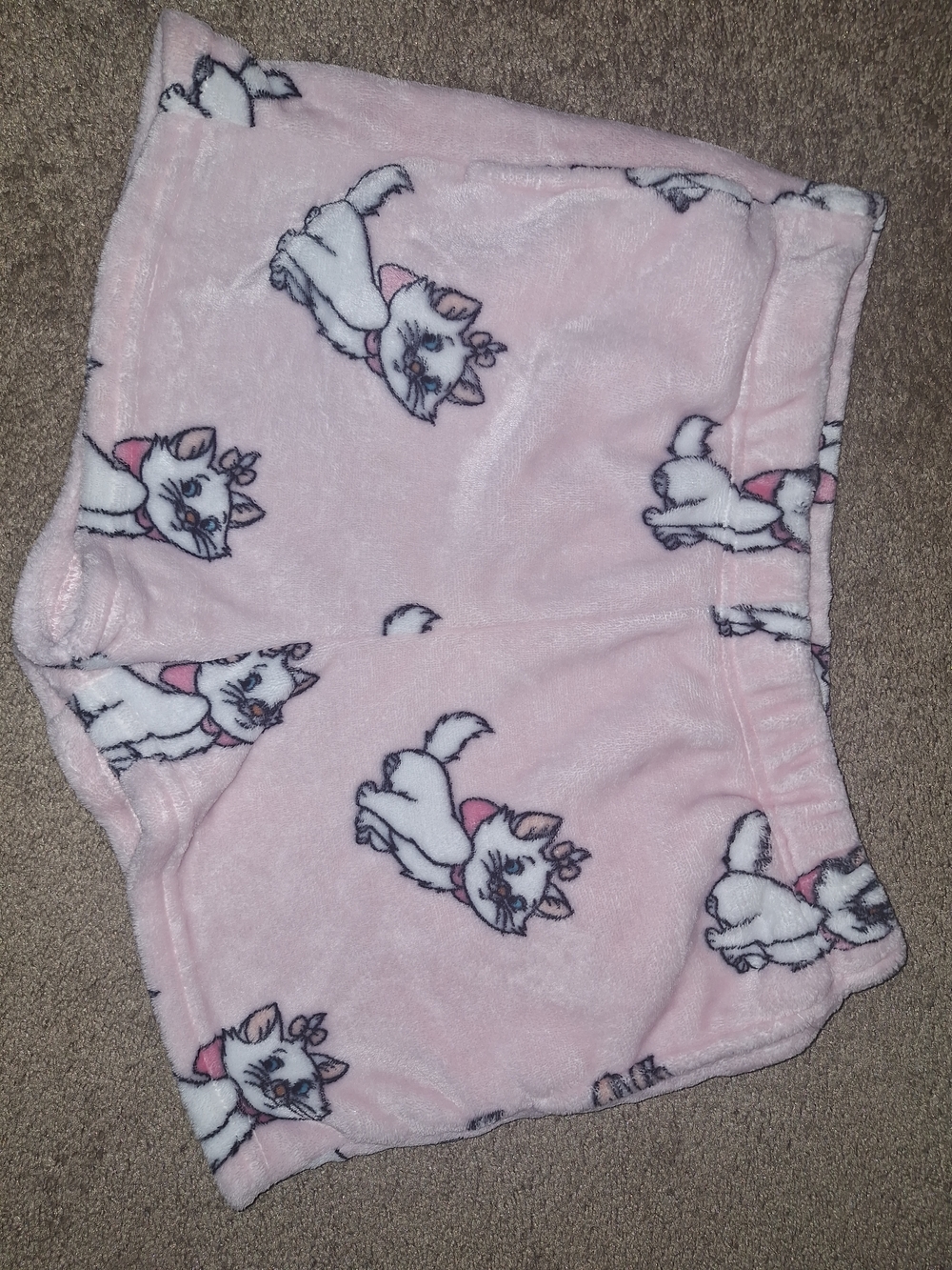 Disney Pink Plush Cat Print Sleep Shorts